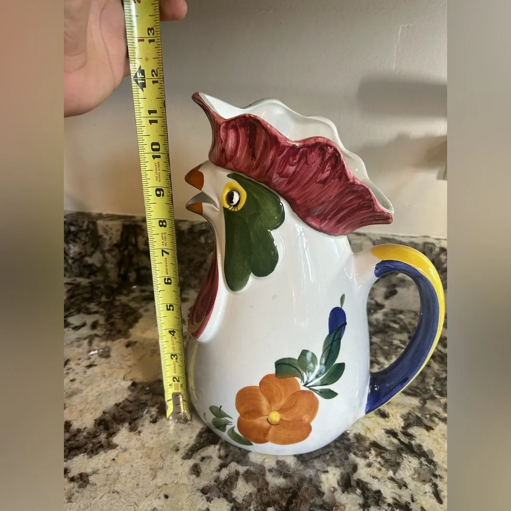 VINTAGE‎ Rooster Vase Cookie Jar Hand painted Ceramic farmhouse